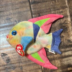 Ty Vibrant Fish Plush with Pink and Blue Accents